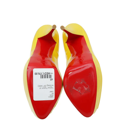 Christian Louboutin Yellow Lady Peep 150 Pumps – Size 41