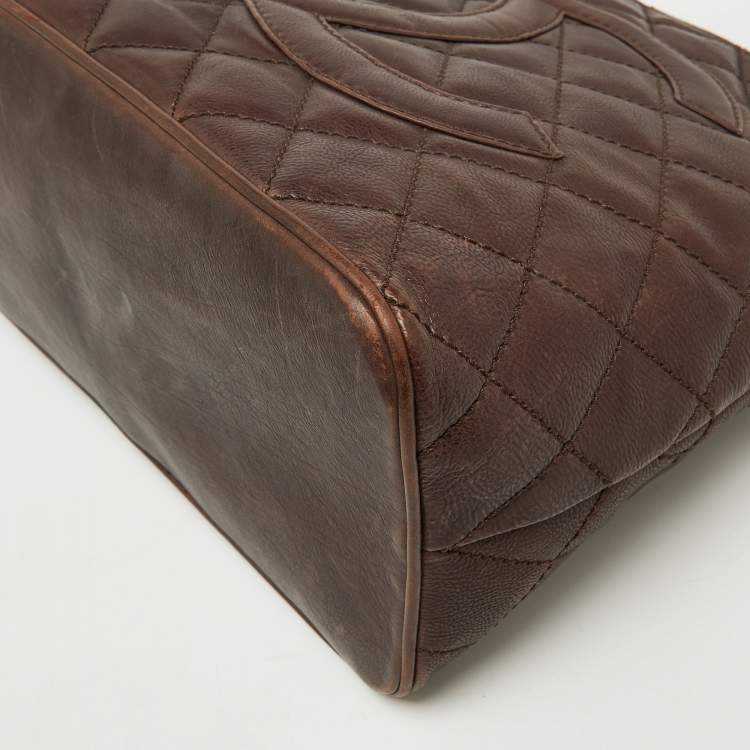 Chanel Dark Brown Quilted Leather CC Bag