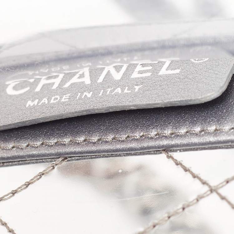 Chanel Grey/Clear Quilted PVC & Leather Small