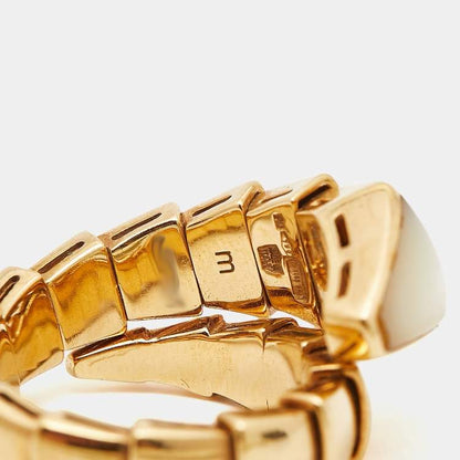 Bvlgari Serpenti Viper Mother of Pearl 18k Yellow Gold Ring