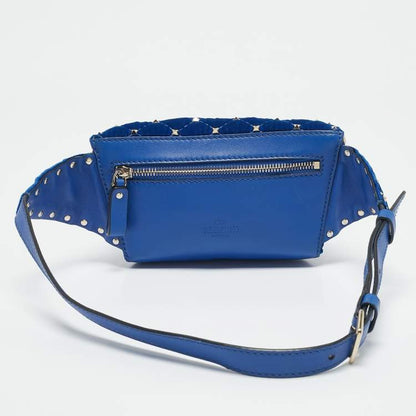 Valentino Blue Quilted Velvet Rockstud Belt Bag