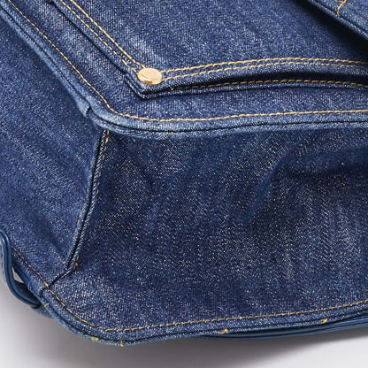 Chanel Blue Quilted Denim CC Flap Double You Backpack