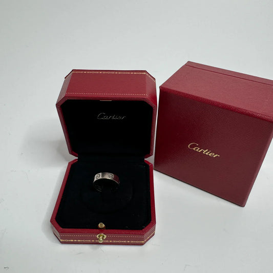 CARTIER LOVE RING IN 18CT WHITE GOLD (SIZE 55)
