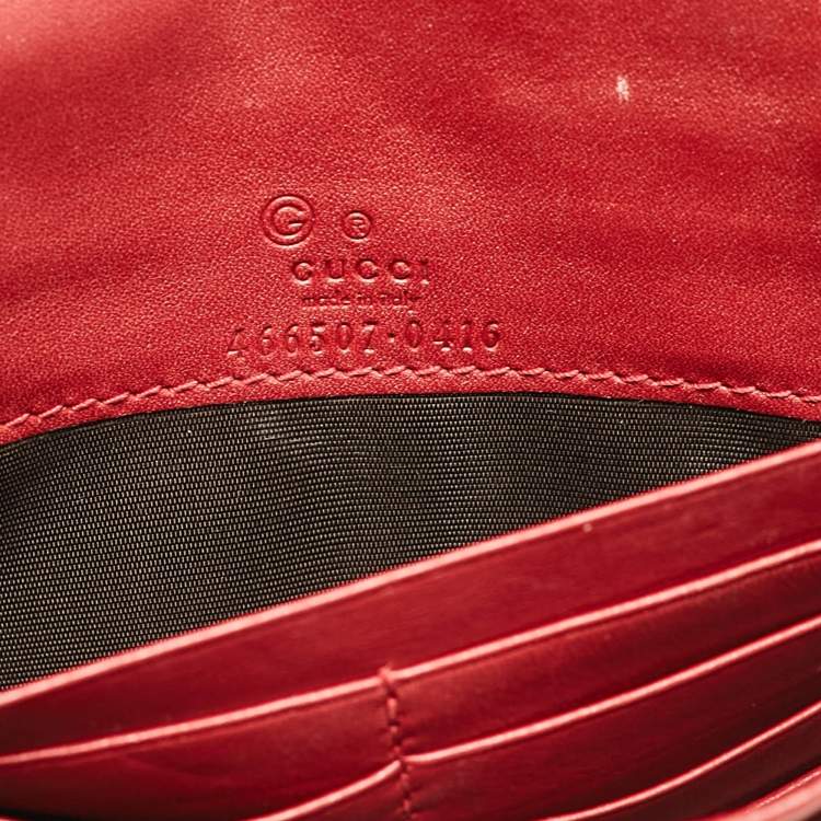 Gucci Red Leather Flap Wallet on Strap