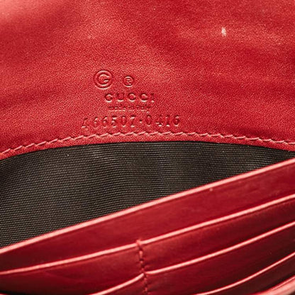 Gucci Red Leather Flap Wallet on Strap