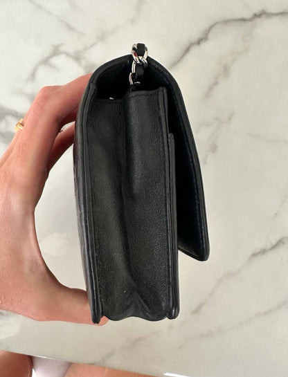 Chanel Camellia Wallet on Chain WOC Black Lambskin