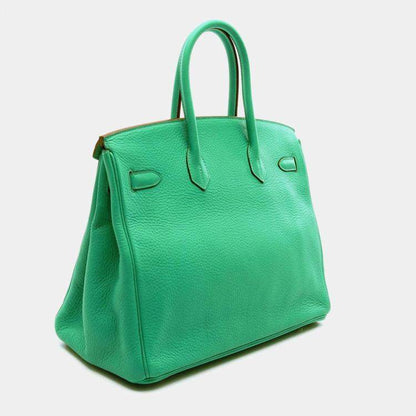 Hermès Birkin 35 Menthe Green Taurillon Clémence Leather Bag