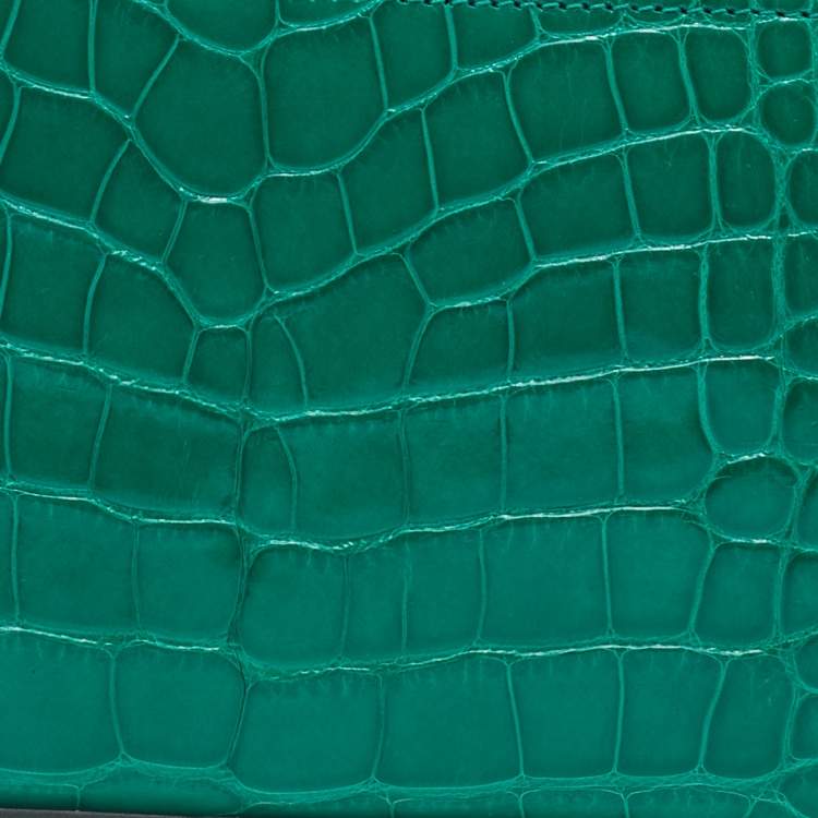 Louis Vuitton Green Alligator Leather Zippy Wallet