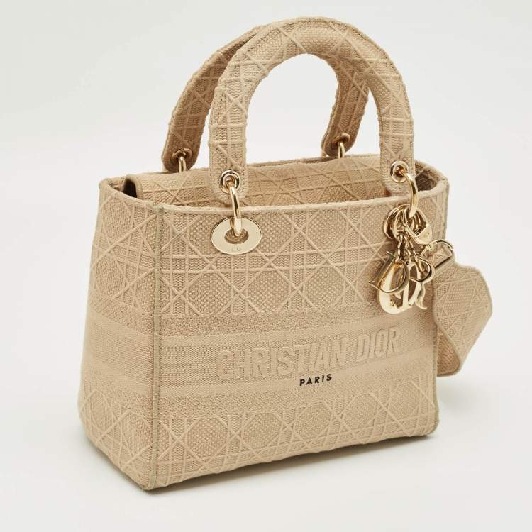 Dior Medium Lady D-Lite Tote in Beige