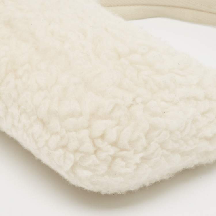 Prada White Wool Re-Edition 2000 Shoulder Bag