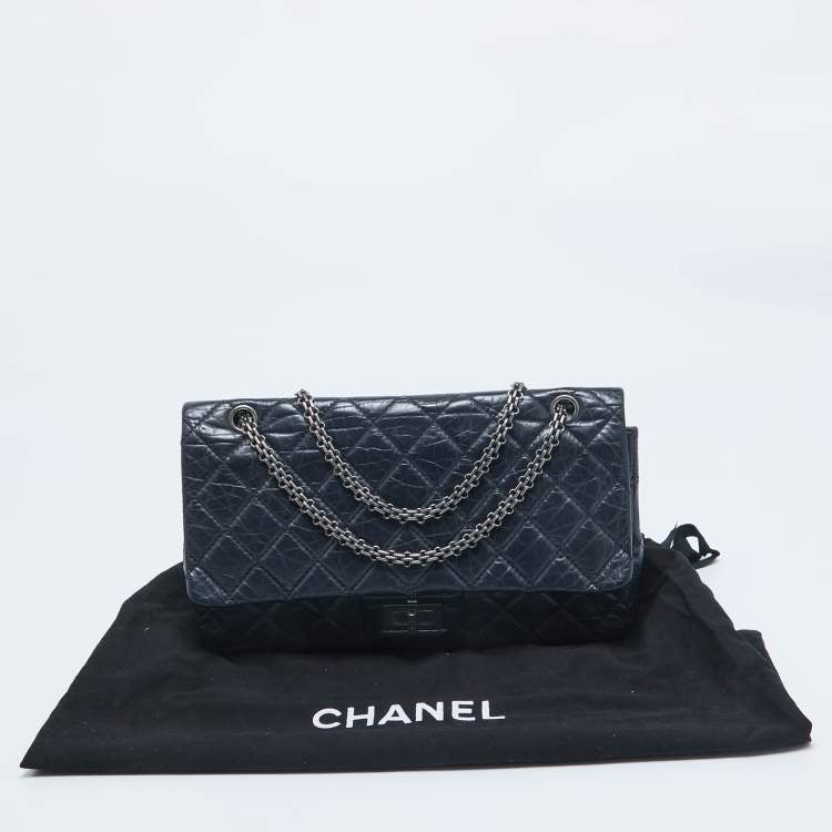 Chanel Navy Blue Quilted Aged Leather Reissue 2.55 Flap Bag