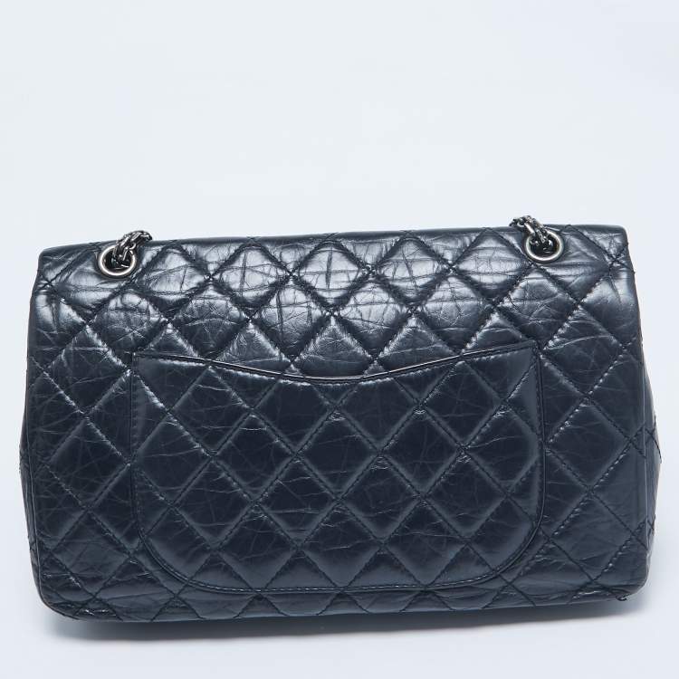 Chanel Navy Blue Quilted Aged Leather Reissue 2.55 Flap Bag