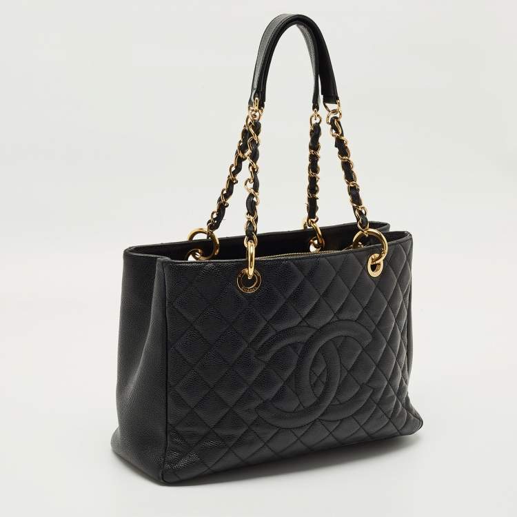 Chanel Black Quilted Caviar Leather GST Grand Shopping Tote