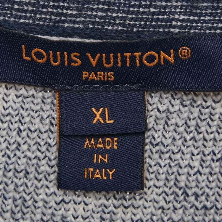 Louis Vuitton Blue Logo Jacquard Knit Sleeveless Dress – Size XL