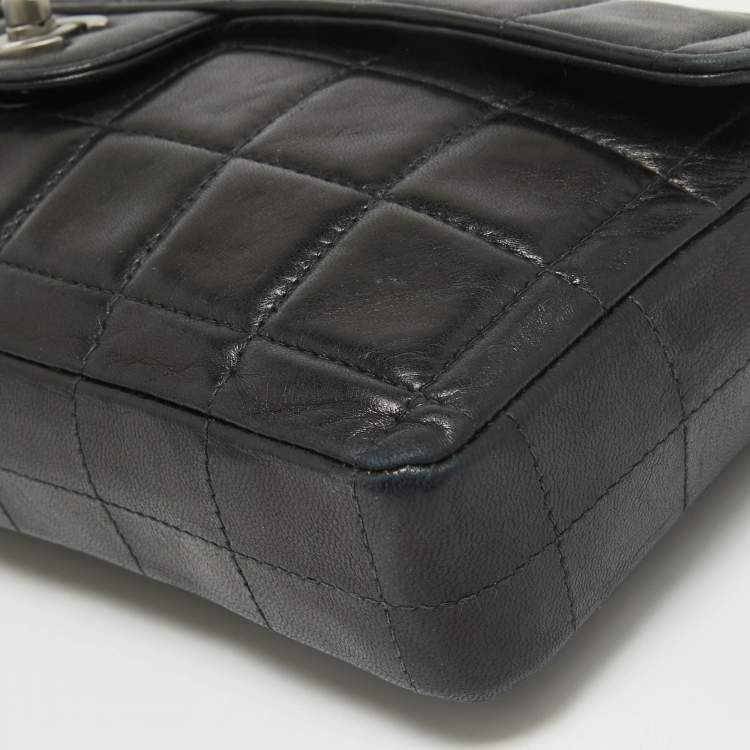 Chanel Black Quilted Leather Chocolate Bar East West