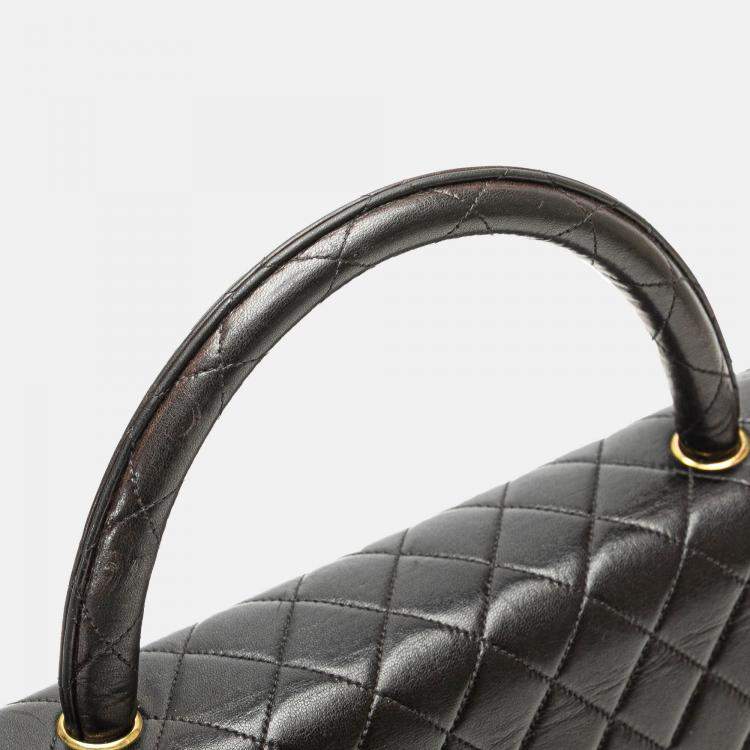 Chanel Black Lambskin Parent & Child Kelly Top Handle Set