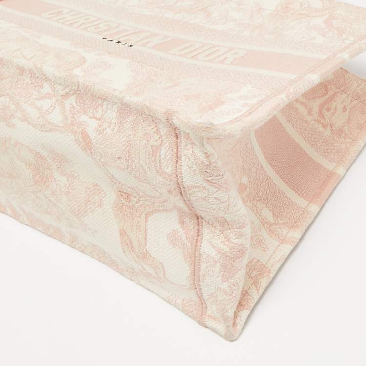 Dior Pink Embroidered Canvas Small Dioriviera Book Tote – Medium