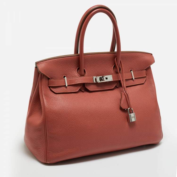 Hermès Sanguine Taurillon Clémence Leather Birkin 35 Bag