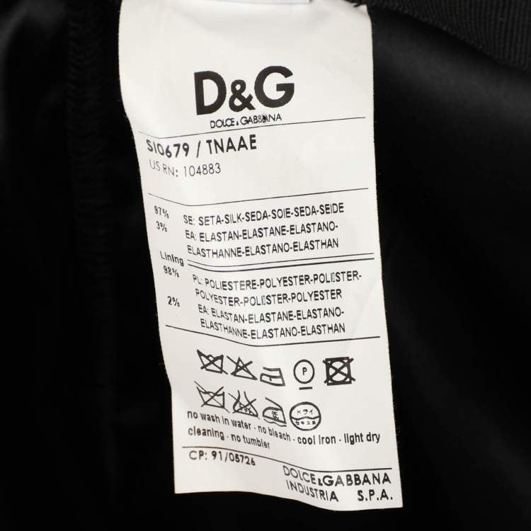 Dolce & Gabbana Black Silk Ruched Midi Skirt – Size L