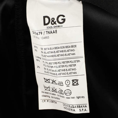 Dolce & Gabbana Black Silk Ruched Midi Skirt – Size L