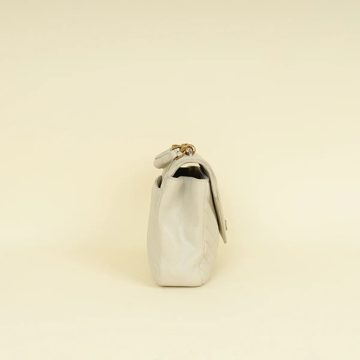 YSL Vintage Blanc College Medium Shoulder Bag