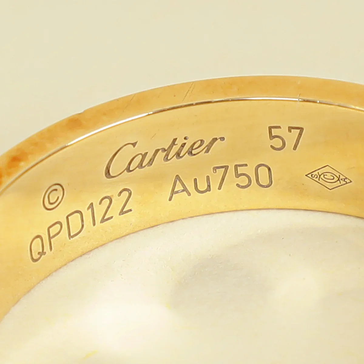 Cartier 18K Yellow Gold Love Pave Diamond Ring