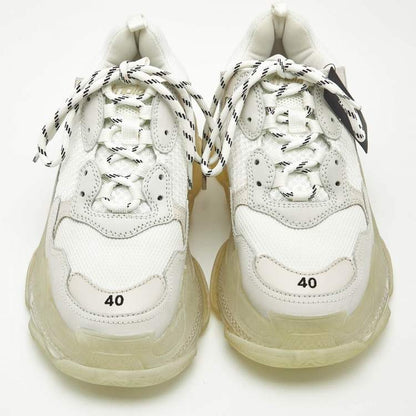 Balenciaga White Triple S Clear Sole Sneakers 40