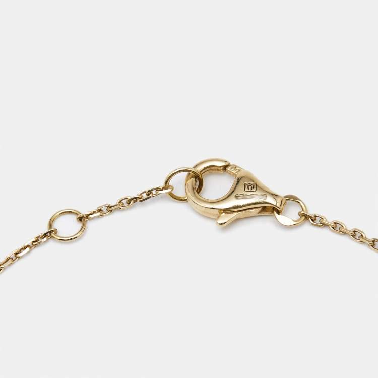 Cartier Amulette De Cartier Chrysoprase Diamond 18k Yellow Gold XS Model Bracelet