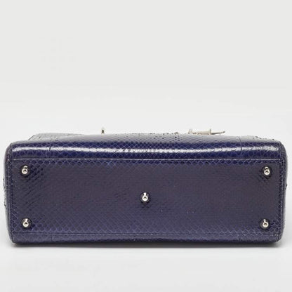 Lady Dior Large Python Bag Navy