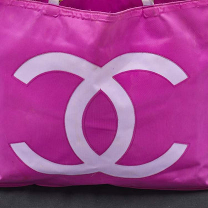 Chanel Pink Nylon Vintage CC Logo Tote