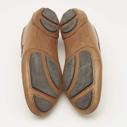 Valentino Brown Leather VLogo Loafers Size 41