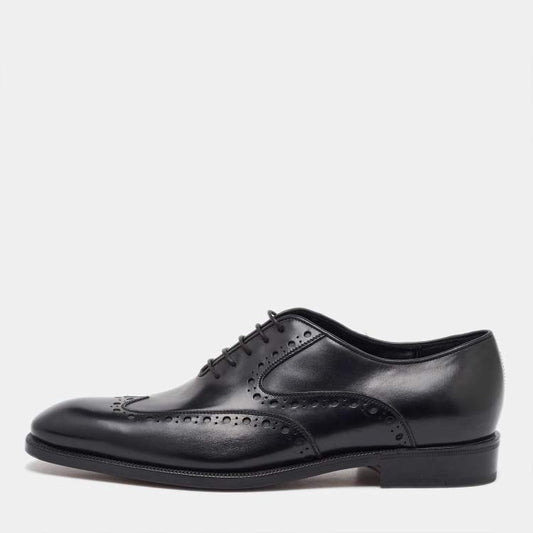 Salvatore Ferragamo Black Leather Oxford Shoes – Size 41.5 - Brand New