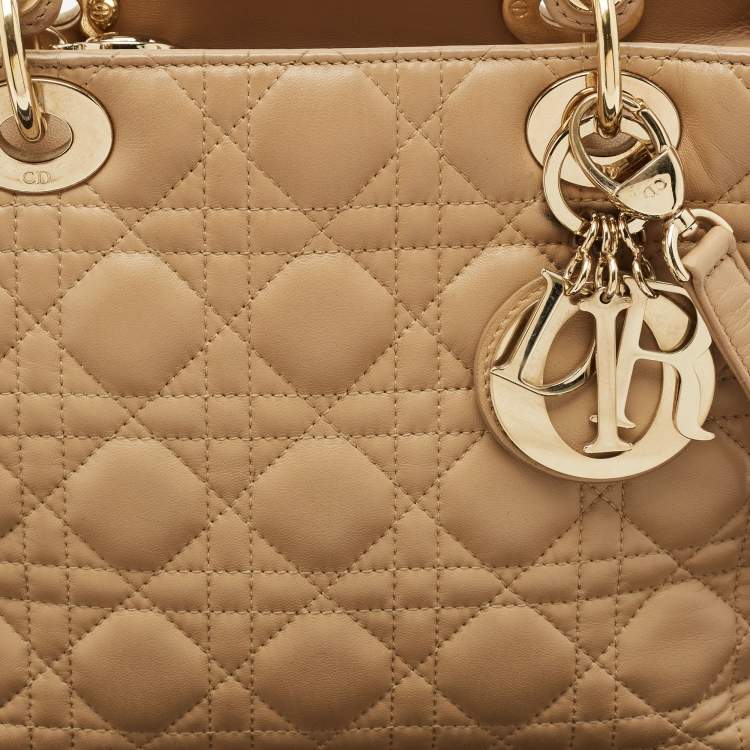 Dior Medium Lady Dior Tote – Beige Cannage Leather