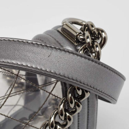 Chanel Grey/Clear Quilted PVC & Leather Small