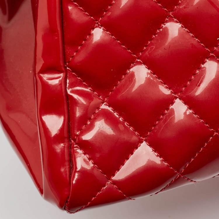 Chanel Red Patent Leather Large Just Mademoiselle Bag