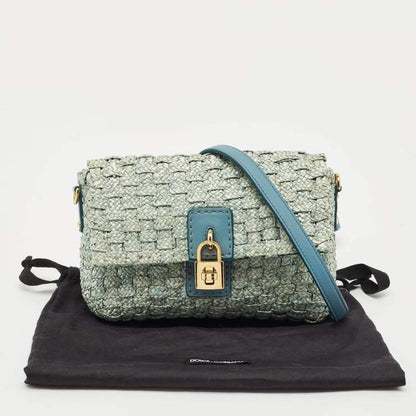 Dolce & Gabbana Blue Raffia Leather Bag