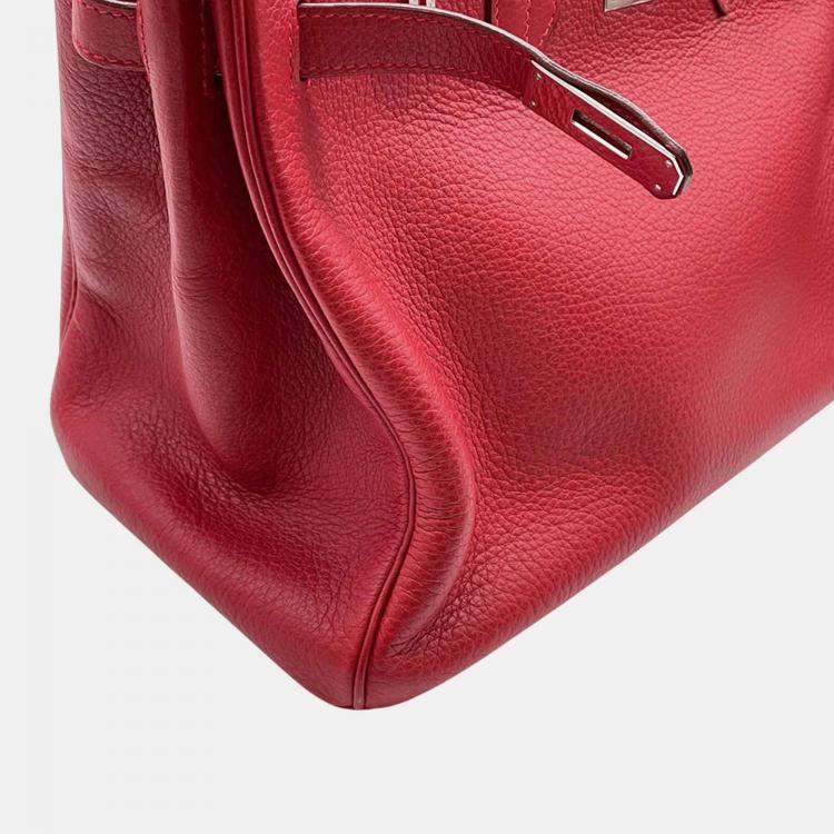 Hermès Birkin 35 Rouge Casaque Taurillon Clémence Bag