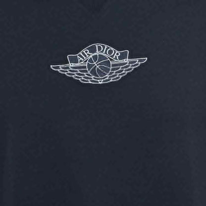 Dior Homme x Air Jordan Navy Blue Embroidered T-Shirt M