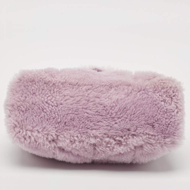 Saint Laurent Loulou Medium Shoulder Bag in Lilac Shearling