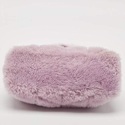 Saint Laurent Loulou Medium Shoulder Bag in Lilac Shearling