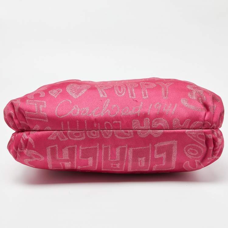 Coach Pink Canvas & Patent Leather Poppy Glam Tote