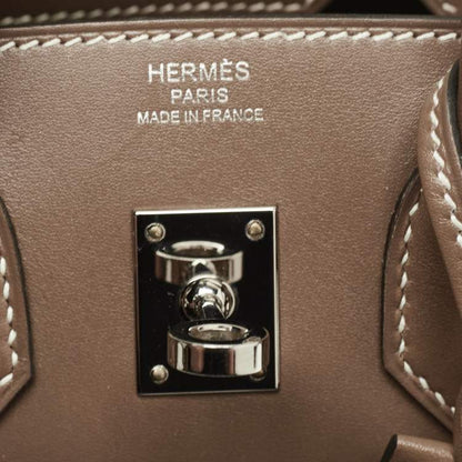 Hermès Birkin 25 Etoupe Tadelakt Leather Bag
