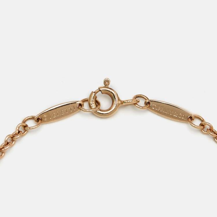 Tiffany & Co. Open Heart 18k Rose Gold Charm Bracelet