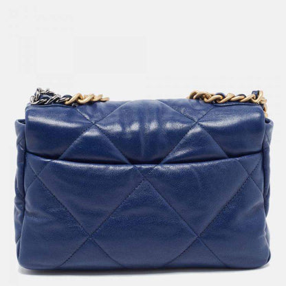 Chanel Blue Quilted Leather Medium 19