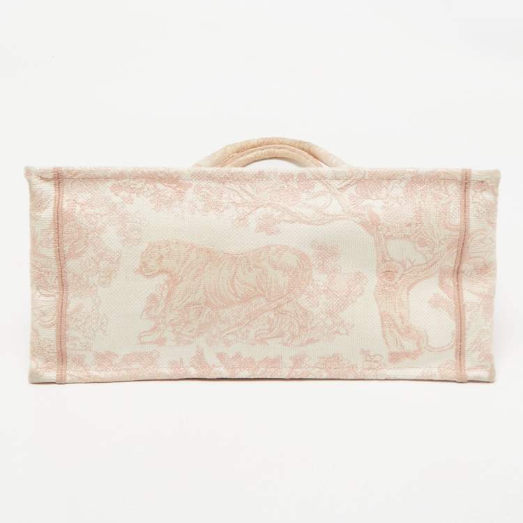 Dior Pink Embroidered Canvas Small Dioriviera Book Tote – Medium
