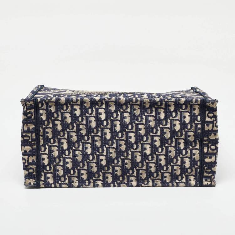 Dior Navy Blue Oblique Medium Book Tote