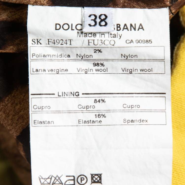 Dolce & Gabbana Yellow Wool Pencil Skirt – Size S