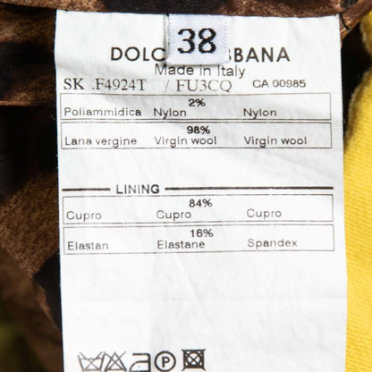 Dolce & Gabbana Yellow Wool Pencil Skirt – Size S