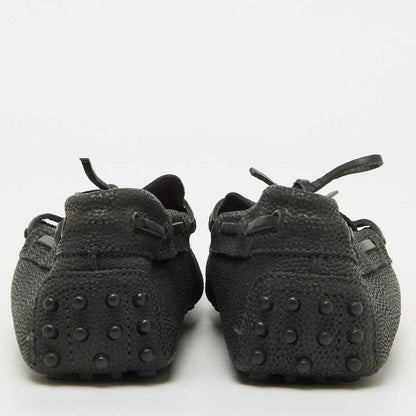 Tod’s Dark Grey Leather Gommino Bow Loafers – Size 39.5