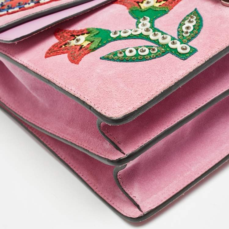 Gucci Pink Suede Dionysus Medium Shoulder Bag